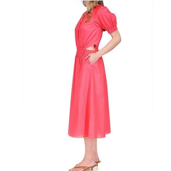 MICHAEL Michael Kors Plus Size Cotton Poplin Cut-Out Midi Dress
